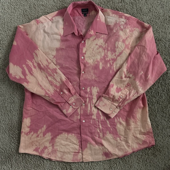 Pink Tie Dye Button Up Shirt - Picture 1 of 8